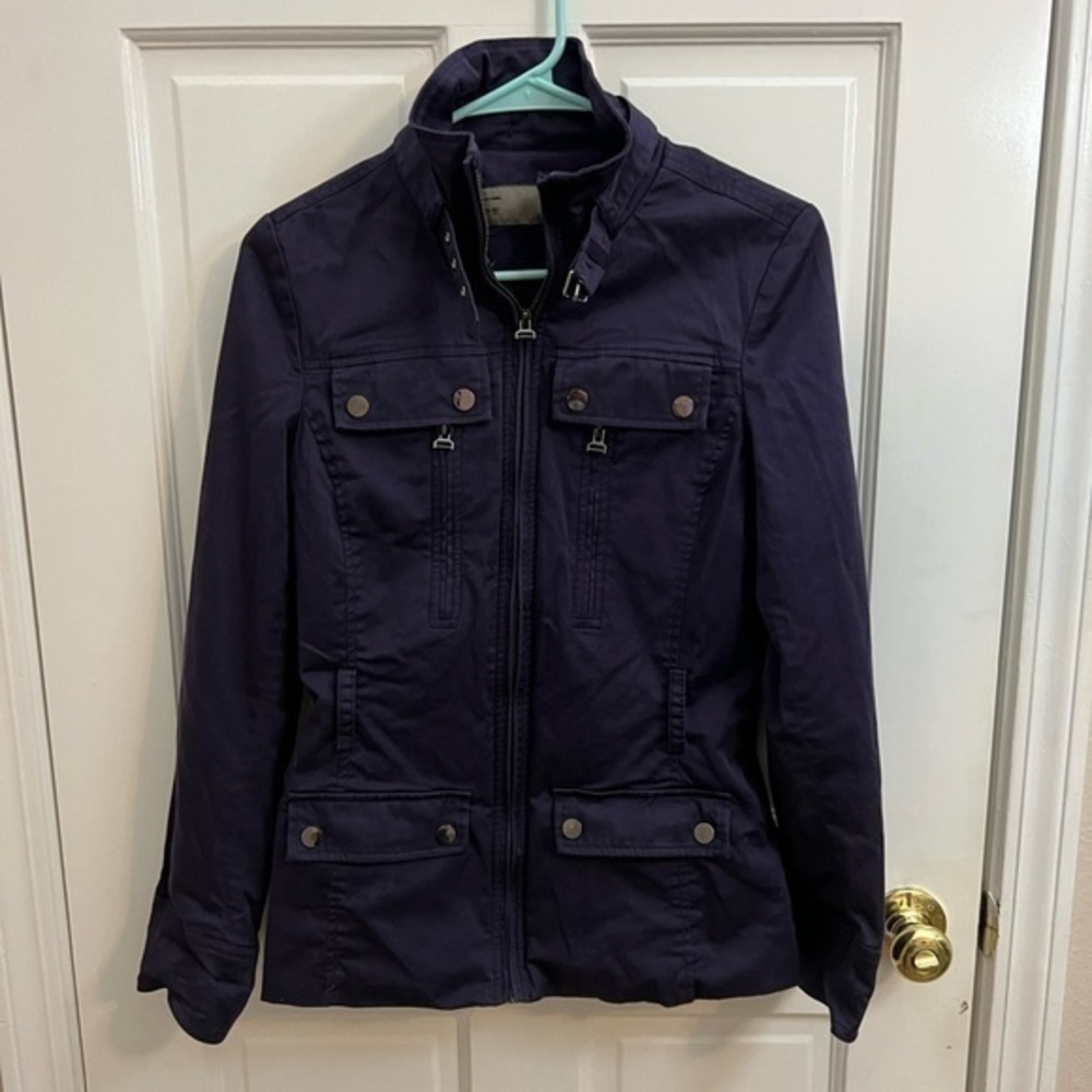 Zara basic womens jacket. Size small. Navy blue.